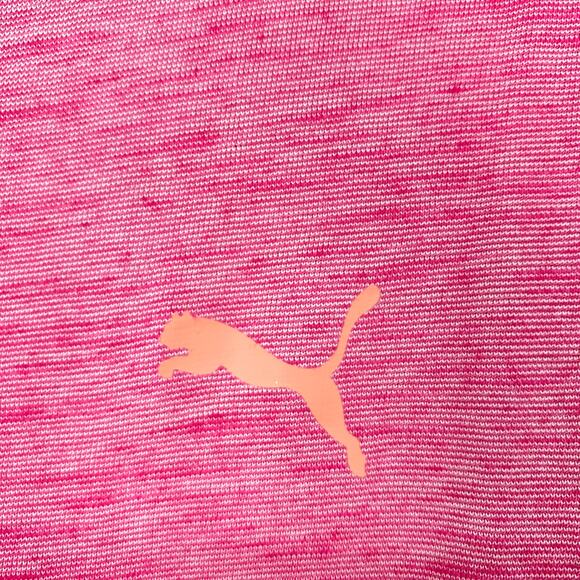 Puma Women's Size Large Cutout Back 3/4 Sleeve Top Pink Orange Logo - Picture 5 of 7